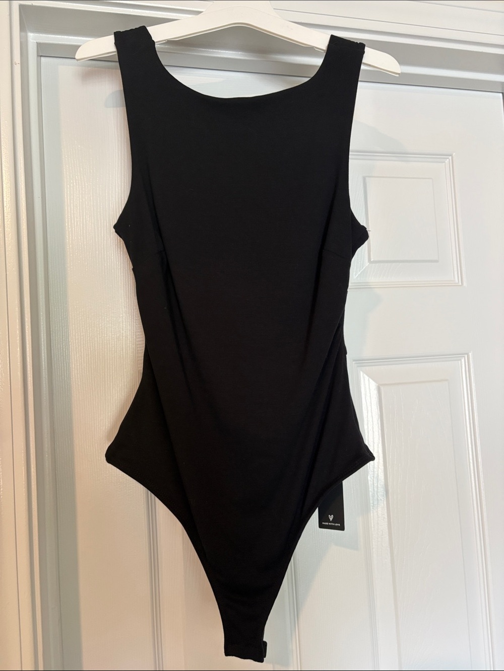 Lulus Black Sleeveless Bodysuit With Open Back